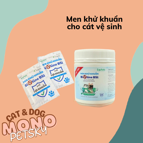 Hũ 500gr - Men khử khuẩn Bioline BS1 cho cát vệ sinh chó mèo/hamster