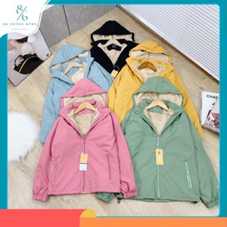 Áo khoác NỮ LÓT LÔNG CỪU cao cấp mẫu mới 2024,vải ngoài tráng bạc chống mưa, cản gió