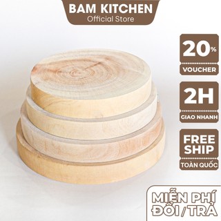 Thớt gỗ nghiến loại tròn Bam KITCHEN nhiều kích thước cao cấp TG01F