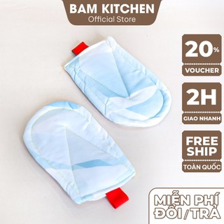 Bộ 2 miếng nhấc nồi Bam KITCHEN vải dày cao cấp MNO01F