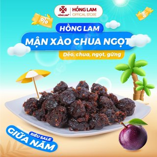 Ô mai mận xào chua ngọt Hồng Lam, dạng gói . Có vị chua, ngọt, dẻo của gừng