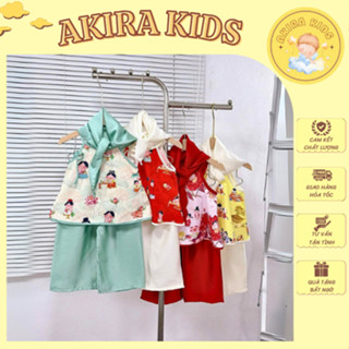 (Tặng Khăn) Set Yếm Lụa Xước Hình Tiên Nữ Đáng Yêu (9-30kg)