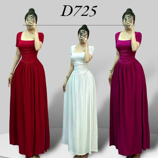 D725 - Đầm Cổ Vuông Xoè Tay Con - Ngọc Lucie