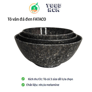 Combo 5 Tô Vân Đá Đen- tô đáy tròn nhựa Melamine cao cấp Fataco Việt Nam đủ 3 size