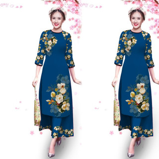Áo cách tân hoa may sẵn_áo cách tân nữ giá tại xưởng chất lụa nhật đẹp cao cấp