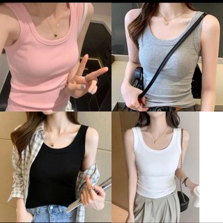 Combo 4 Áo ba lỗ hai dây bản to basic co giãn thoải mái