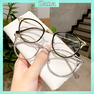 Gọng kính mắt mèo nữ, kính giả cận trong suốt gọng tròn thời trang chống tia UV, ánh sáng xanh đi đêm cho mặt nhỏ, vừa