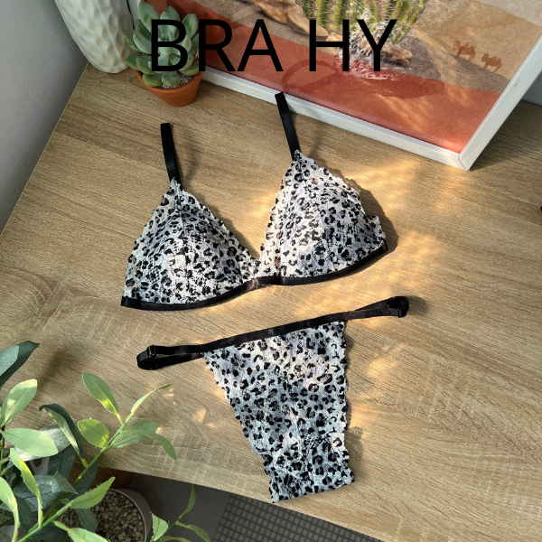[CHE TÊN] Bộ đồ lót bralette da beo hàng thiết kế BRAHY