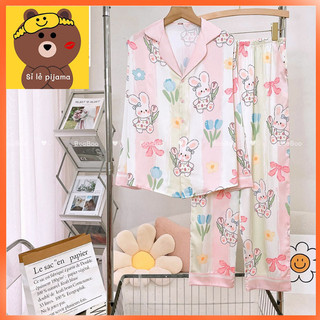 Đồ ngủ pijama lụa latin thiết kế tdqd cao cấp boo - form 40-60kg