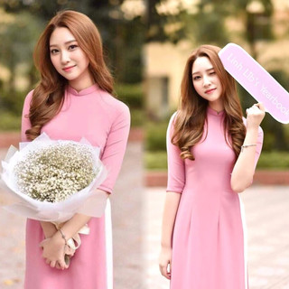 Áo dài truyền thống lụa nhật trơn mẫu xinh cho các nàng