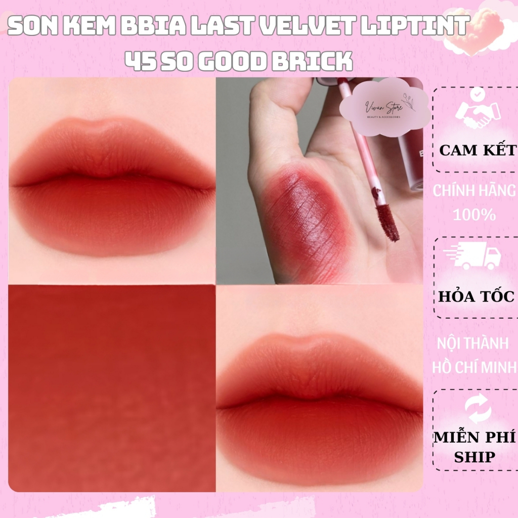 Son Kem Bbia Last Velvet LipTint 45 So Good Brich, son kem Bbia hàng chính hãng - Vivan Store