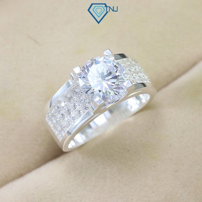 Nhẫn bạc nam TNJ đính đá cao cấp Cubic Zirconia lịch lãm NNA0668 - Trang Sức TNJ