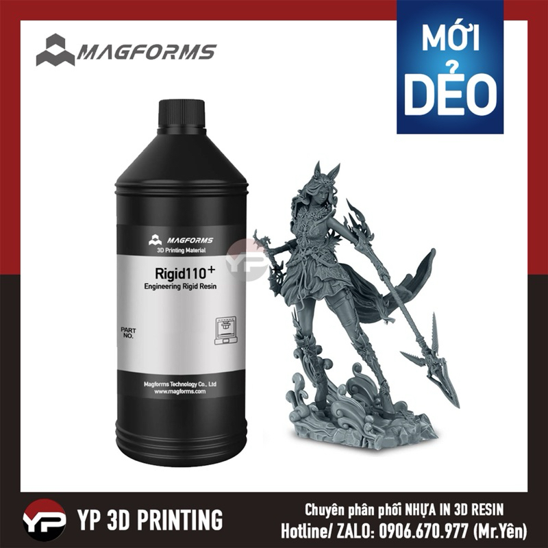 [Nhựa in 3D Resin UV Siêu Cứng - Chịu lực] MAGFORMS Rigid Resin 1000ml (Rigid110)