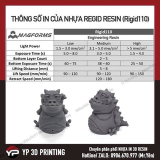 [Nhựa in 3D Resin UV Siêu Cứng - Chịu lực] MAGFORMS Rigid Resin 1000ml (Rigid110)