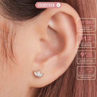 Khuyên tai 3 cánh đá Three Leaves Earring CockStock