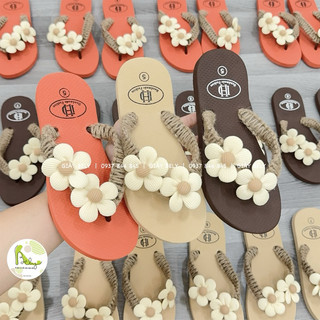 AN33 Bely Shoes_Dép kẹp nữ đính hoa dễ thương,  đi biển đi trong văn phòng đi mưa đa năng