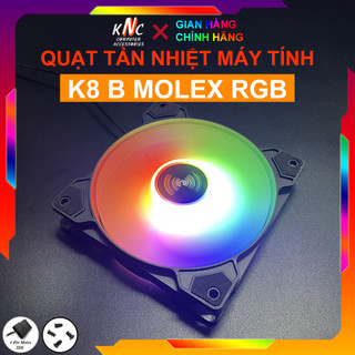Quạt Tản Nhiệt Fan Led RGB Coolmoon K8 Kích Thước 12cm Chuẩn 4Pin Molex - Không Cần Hub