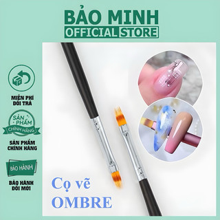 Cọ ombre nail - cọ ombre đầu dẹp cán nhựa đen - Cọ xước nail - cọ ombre vẽ loang trang trí móng