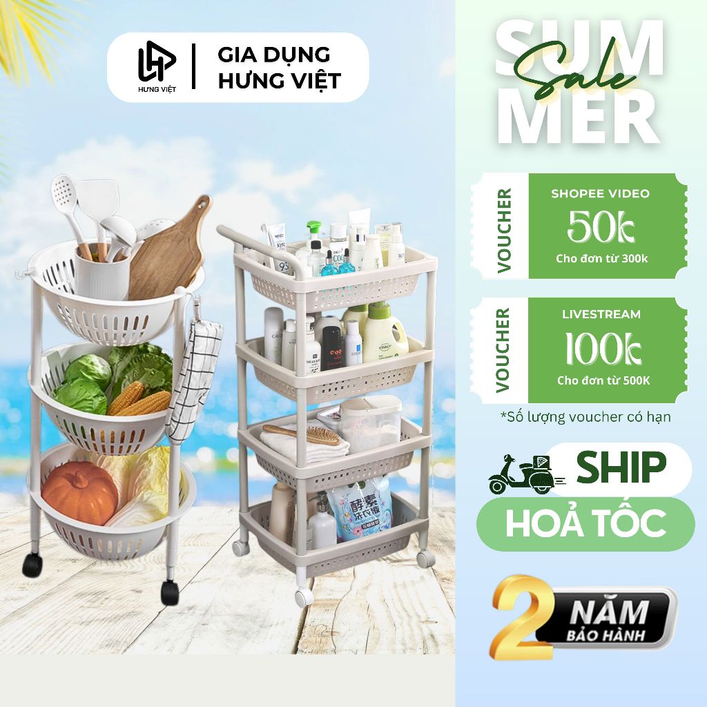 Kệ bếp đa năng xoay 360 độ ,Kệ đựng đồ đa năng inox 4 tầng vuông có bánh xe di chuyển giá đựng gia vị rau củ nhà bếp