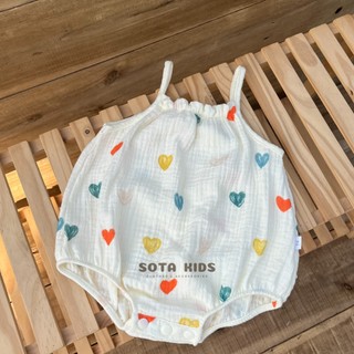 Body 2 dây xô muslin mềm mát cho bé gái sơ sinh 🐯sota kids🐯