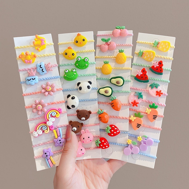 Set 10 Dây Thun Cột Tóc Hàn Quốc Dễ Thương Cho Bé Gái
