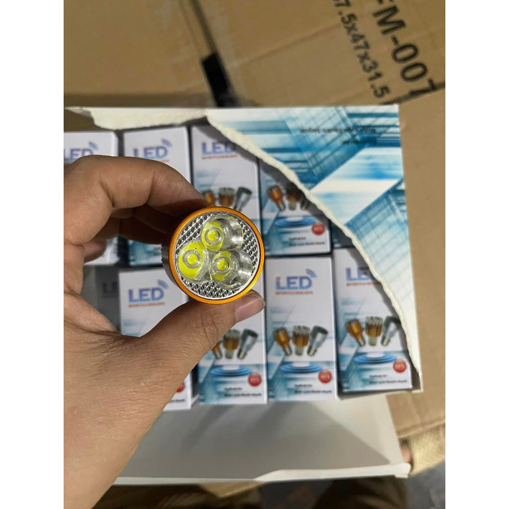 ĐÈN LED 3 MẮT LẮP PHA XE MÁY, XE ĐIỆN