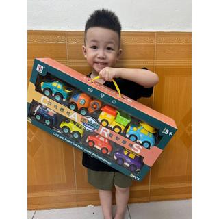 Đồ chơi Bộ 8 xe oto, máy bay... poli chạy bánh đà tiến, lùi cho bé