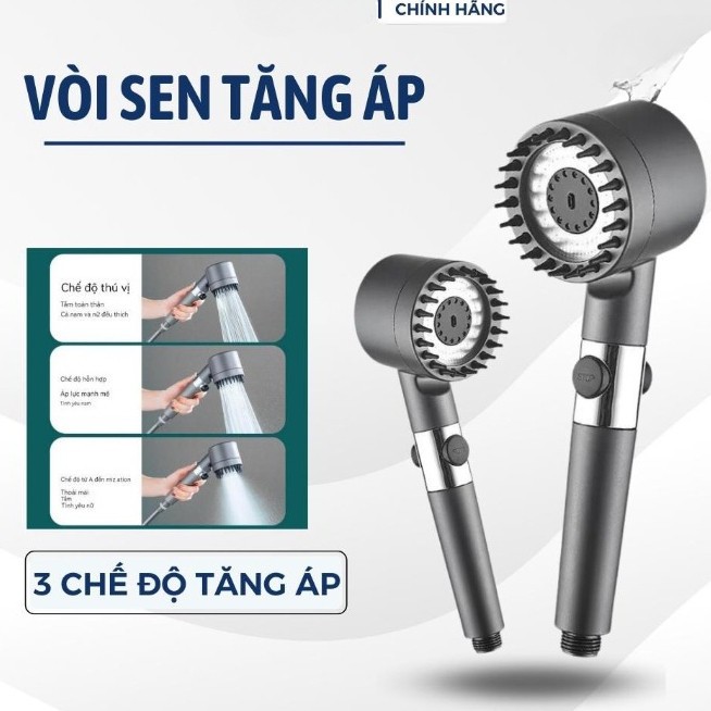 Vòi Sen Tăng Áp Cao Cấp 3 Trong 1, Vòi Sen Hỗ Trợ Tăng Lực Nước 3 Chế Độ Công Nghệ Nhật Bản Cao Cấp