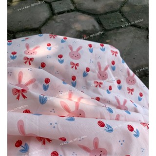 Vải cotton thô - Vải hoa nhí may đầm họa tiết vintage
