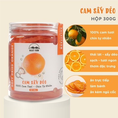 Cam Sấy Dẻo DalatFarm - Hộp 300 g