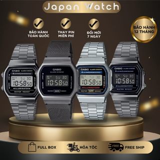 Đồng Hồ Nam Nữ Dây Kim Loại CASl0 Chống Nước A168, Đồng Hồ Dây Thép Không Gỉ Bản Nhật Máy Bền BH 12th Japan Watch