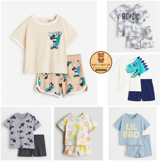 Bộ thun hè bé trai h&m sz 6m-4y form to