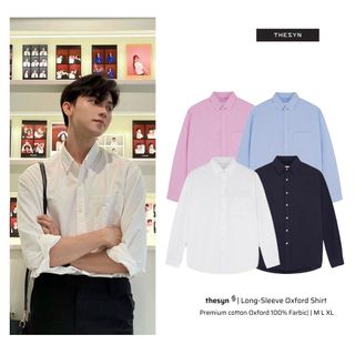 Áo sơ mi trơn dài tay Thesyn, Áo sơmi dài tay nam nữ phong cách hàn quốc Premium Oxford Blank, Local Brand THE SYN