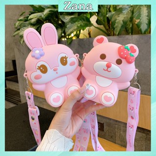 Túi đeo chéo vai cho bé gái 2025, túi silicon mini nữ trẻ em dễ thương đi chơi hình thỏ, gấu