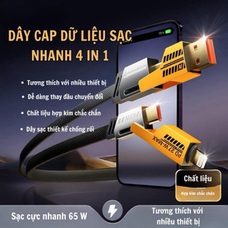Dây Sạc Nhanh 4 Trong 1 Sạc Siêu Nhanh 65w