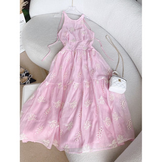 VÁY MAXI XANH CỔ YẾM