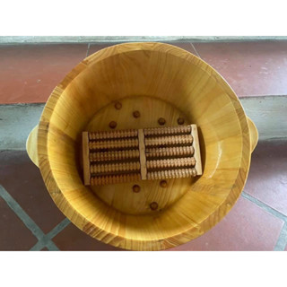  Chậu gỗ ngâm chân thùng gỗ ngâm chân + bàn lăn massage gỗ♥️ 