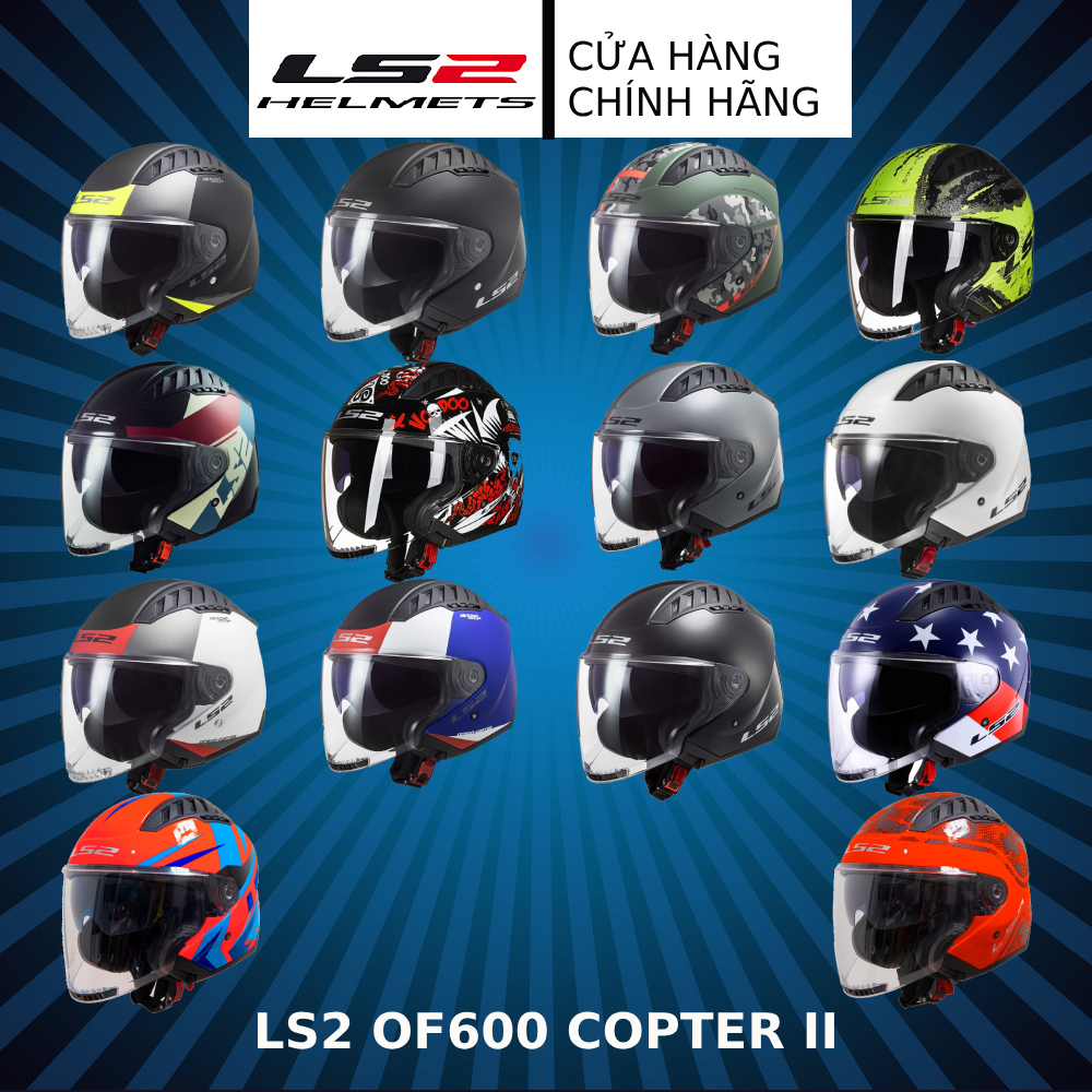 Mũ bảo hiểm LS2 OF600 COPTER II - Mũ bảo hiểm lái xe an toàn