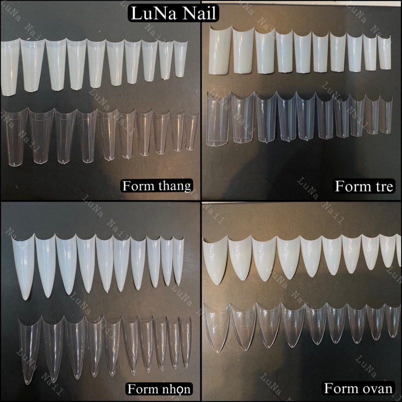 Móng tip nối móng đắp bột đắp gel form chuẩn - gói móng nối 500pcs chuyên dụng làm nail