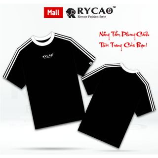 Áo Thun  Boxy Thể Thao 3 Sọc Lé RYCAO Vải 100% Cotton 2 Chính Phẩm 2 Chiều 250GSM - Form Rộng Unisex Nam Nữ Cao Cấp