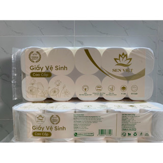 1.7KG/ LỐC 10 CUỘN KHÔNG LÕI CAO CẤP SEN VIỆT - GIẤY LỤA 4 LỚP MỀM MỊN VÀ DAI