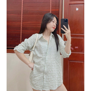 Áo sơ mi kẻ 2m ô vuông dáng rộng Chất thô siêu siêu đẹp vải cực kỳ hiếm dư xịn chất lừ luôn