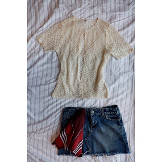 Áo khoác ren len móc tay ngắn size S, M