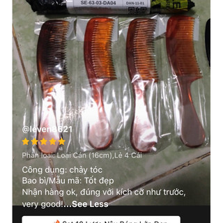 💋💋Combo 5 Cây Lược Cán NÂU BÓNG, NHIỀU MÀU, Siêu Chắc (Dài 16cm)
