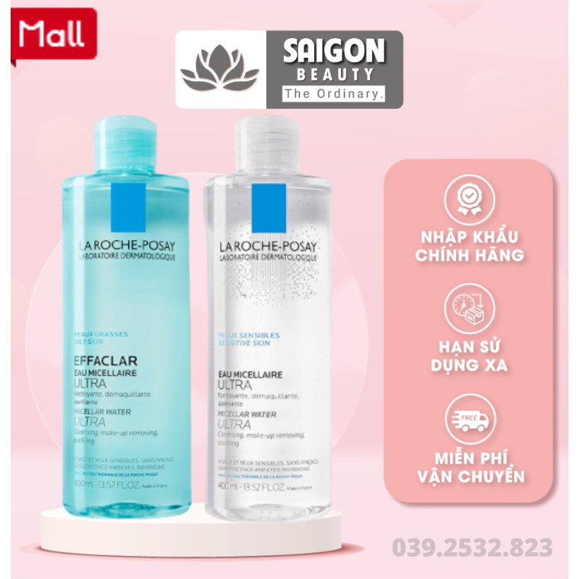 Nước Tẩy Trang La Roche Posay Purifying Micellar Water, Cho Da Dầu Và Da Nhạy Cảm 400ML Beauty Skin new hot