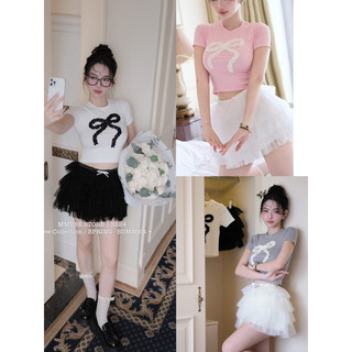 Set áo croptop nơ xinh chân váy tầng baby trẻ trung đáng yêu