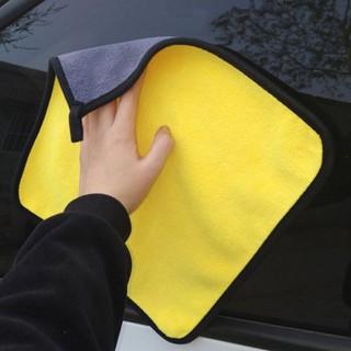 Khăn Lau Đa Năng Microfiber 2 Mặt Vàng - Xám