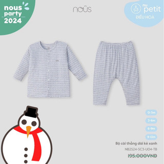  Bộ cài thẳng mùa hè chất liệu Nous petit cho bé sơ sinh