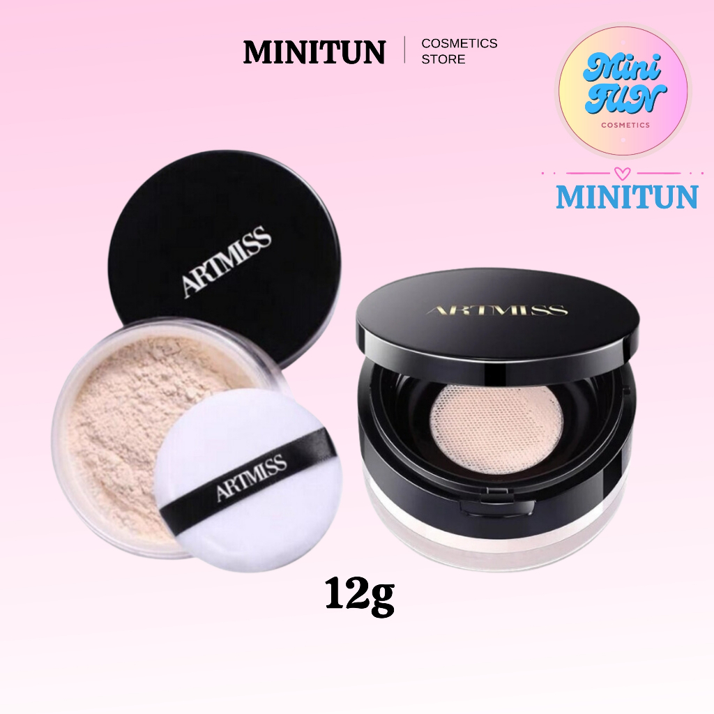 Phấn Phủ Artmiss Lightness Naked Loose Powder, Căng Bóng, Kiềm Dầu, Lâu Trôi,12g, Minitun