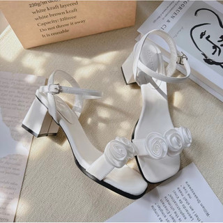 GIÀY SANDAL HOA LỤA GÓT VUÔNG 5 PHÂN